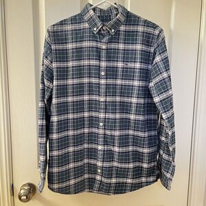 Vineyard Vines Tower Ridge Plaid Flannel Whale Shirt Button Down Boys Size XL 18